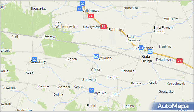 mapa Łyskornia, Łyskornia na mapie Targeo