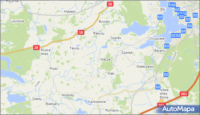 mapa Mącze, Mącze na mapie Targeo