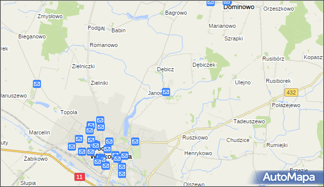 mapa Mączniki gmina Środa Wielkopolska, Mączniki gmina Środa Wielkopolska na mapie Targeo