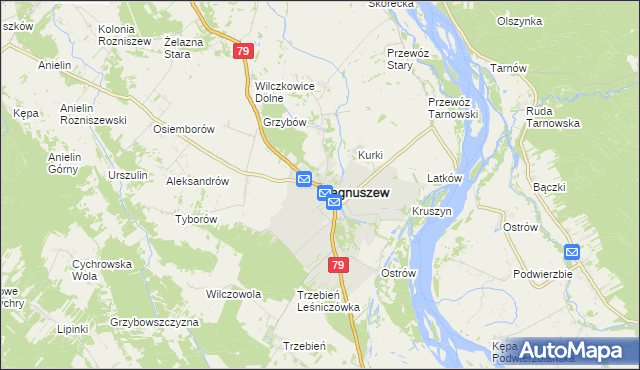 mapa Magnuszew, Magnuszew na mapie Targeo