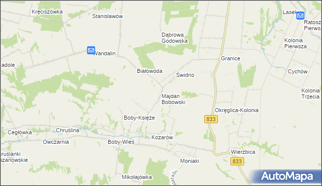 mapa Majdan Bobowski, Majdan Bobowski na mapie Targeo