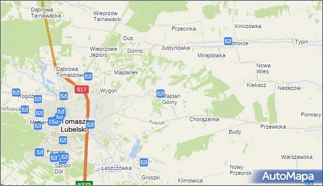mapa Majdan Górny, Majdan Górny na mapie Targeo