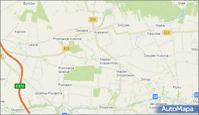 mapa Majdan Krasieniński, Majdan Krasieniński na mapie Targeo