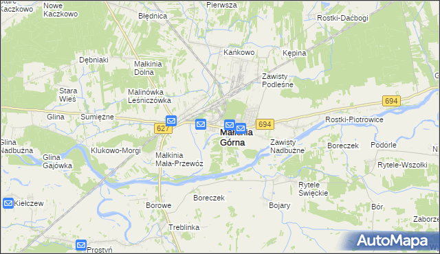 mapa Małkinia Górna, Małkinia Górna na mapie Targeo