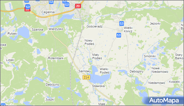 mapa Mały Podleś, Mały Podleś na mapie Targeo