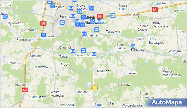 mapa Marianka gmina Mińsk Mazowiecki, Marianka gmina Mińsk Mazowiecki na mapie Targeo