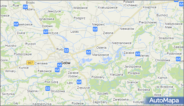 mapa Marszowice gmina Gdów, Marszowice gmina Gdów na mapie Targeo