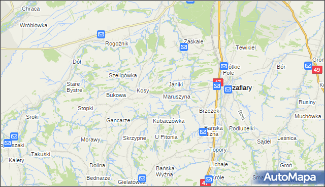 mapa Maruszyna, Maruszyna na mapie Targeo