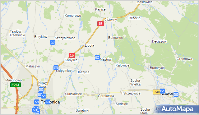 mapa Masłów, Masłów na mapie Targeo