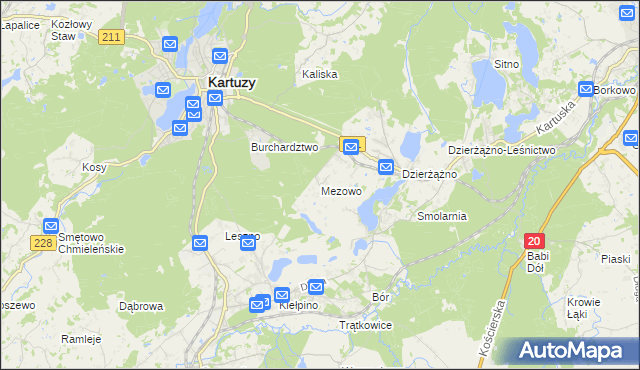 mapa Mezowo, Mezowo na mapie Targeo