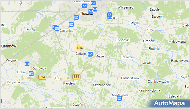 mapa Miąse, Miąse na mapie Targeo