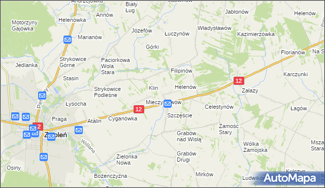 mapa Michalin gmina Zwoleń, Michalin gmina Zwoleń na mapie Targeo