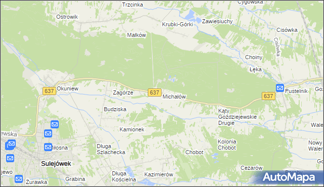 mapa Michałów gmina Halinów, Michałów gmina Halinów na mapie Targeo