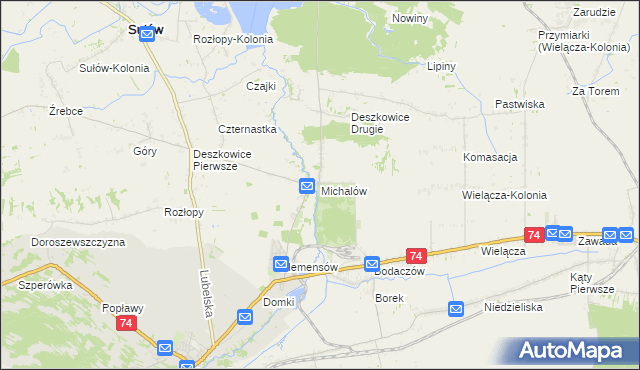 mapa Michalów gmina Sułów, Michalów gmina Sułów na mapie Targeo