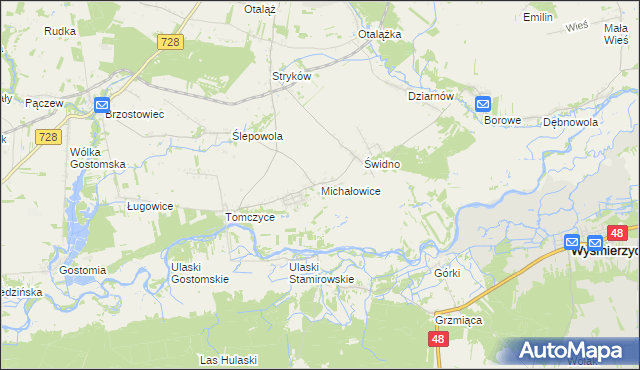 mapa Michałowice gmina Mogielnica, Michałowice gmina Mogielnica na mapie Targeo