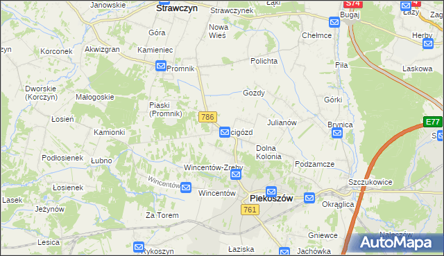 mapa Micigózd, Micigózd na mapie Targeo