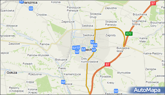 mapa Miechów, Miechów na mapie Targeo