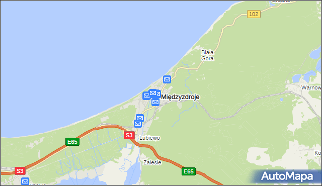 mapa Międzyzdroje, Międzyzdroje na mapie Targeo