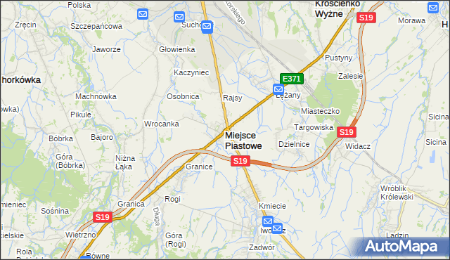mapa Miejsce Piastowe, Miejsce Piastowe na mapie Targeo