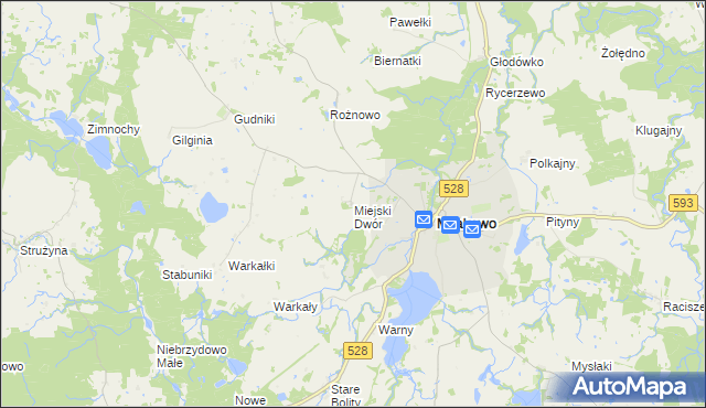 mapa Miejski Dwór, Miejski Dwór na mapie Targeo