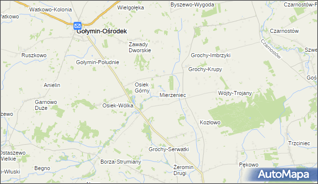 mapa Mierzeniec, Mierzeniec na mapie Targeo