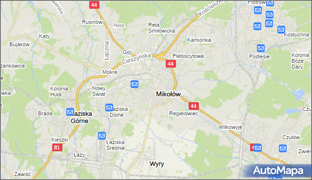 mapa Mikołów, Mikołów na mapie Targeo