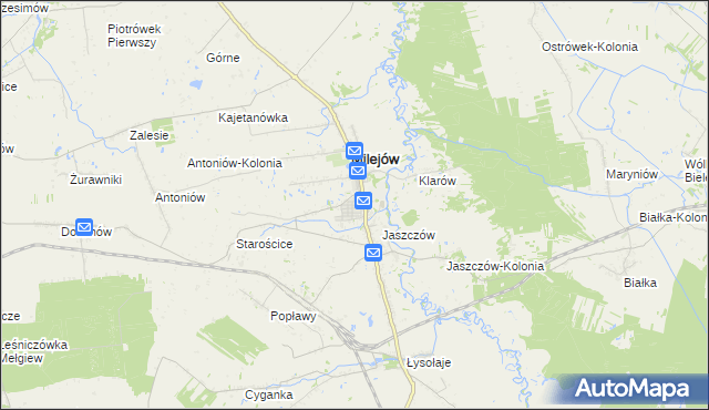 mapa Milejów-Osada, Milejów-Osada na mapie Targeo