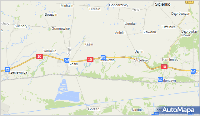 mapa Minikowo gmina Nakło nad Notecią, Minikowo gmina Nakło nad Notecią na mapie Targeo
