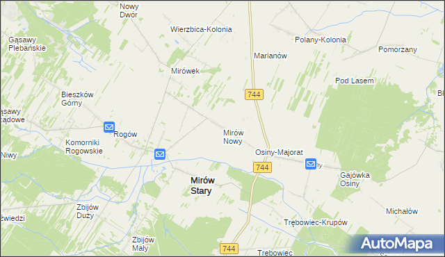 mapa Mirów Nowy, Mirów Nowy na mapie Targeo