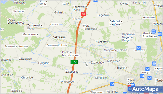 mapa Mleczków, Mleczków na mapie Targeo