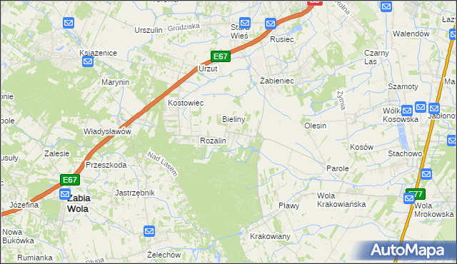 mapa Młochów, Młochów na mapie Targeo