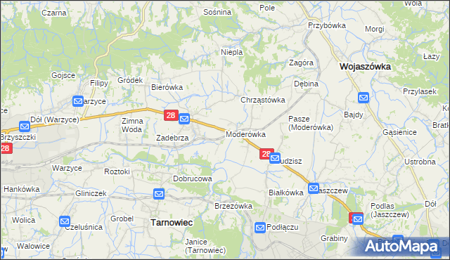 mapa Moderówka, Moderówka na mapie Targeo