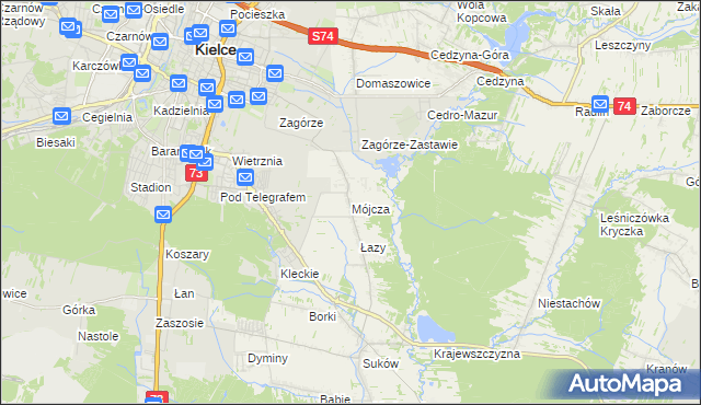 mapa Mójcza, Mójcza na mapie Targeo