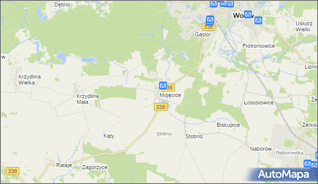 mapa Mojęcice, Mojęcice na mapie Targeo