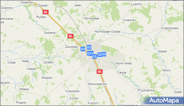 mapa Mońki, Mońki na mapie Targeo