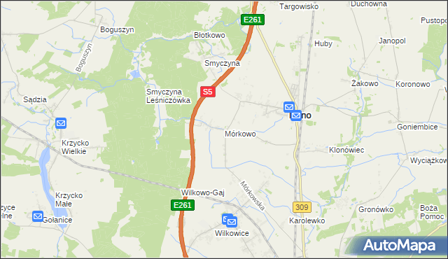 mapa Mórkowo, Mórkowo na mapie Targeo