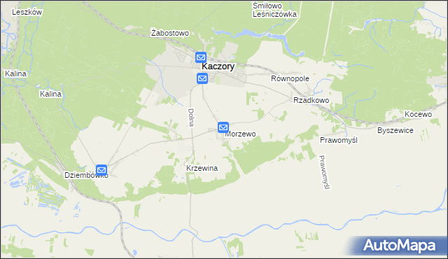 mapa Morzewo, Morzewo na mapie Targeo