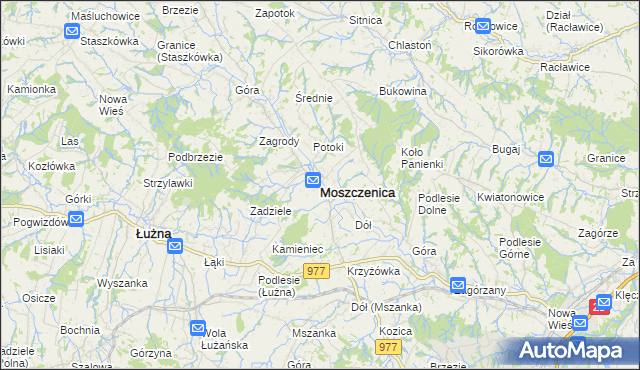 mapa Moszczenica powiat gorlicki, Moszczenica powiat gorlicki na mapie Targeo