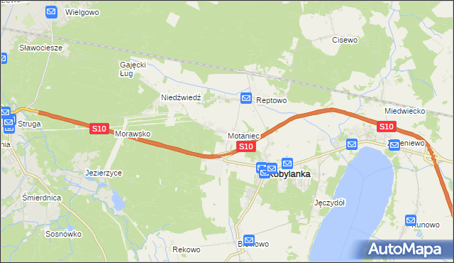 mapa Motaniec, Motaniec na mapie Targeo