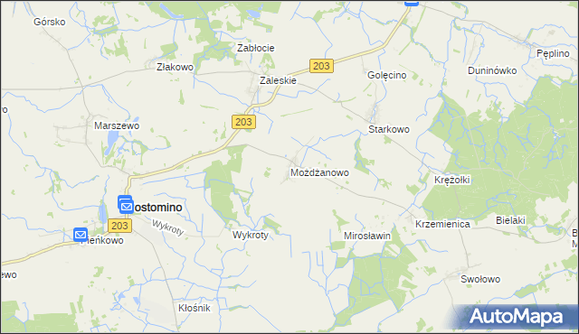 mapa Możdżanowo, Możdżanowo na mapie Targeo