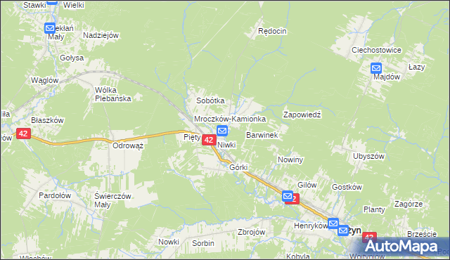 mapa Mroczków, Mroczków na mapie Targeo