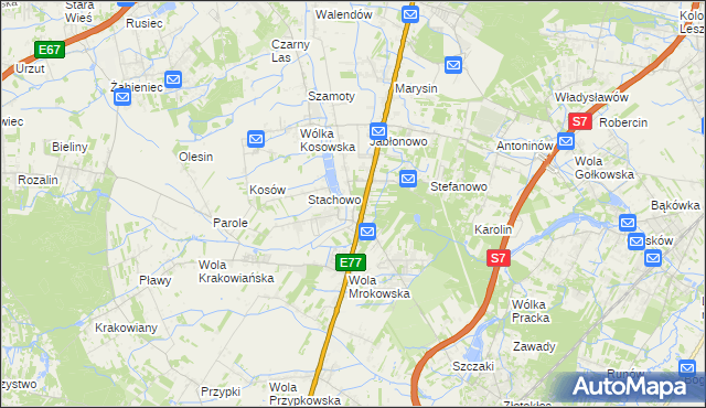 mapa Mroków gmina Lesznowola, Mroków gmina Lesznowola na mapie Targeo
