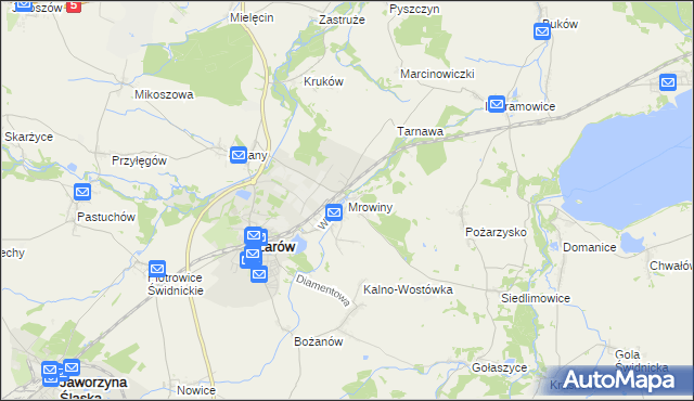 mapa Mrowiny gmina Żarów, Mrowiny gmina Żarów na mapie Targeo