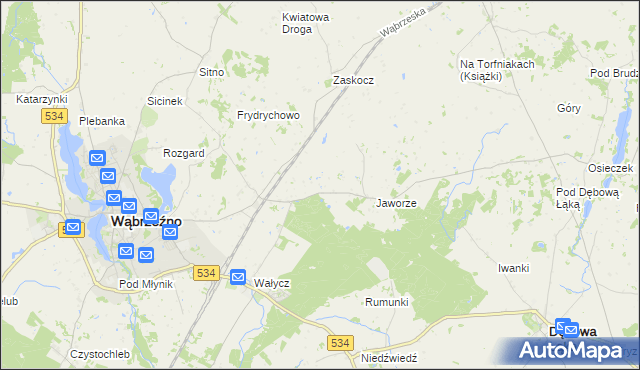 mapa Myśliwiec, Myśliwiec na mapie Targeo