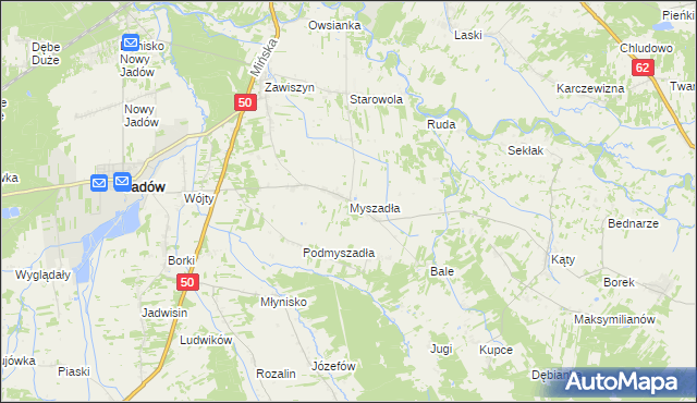 mapa Myszadła, Myszadła na mapie Targeo
