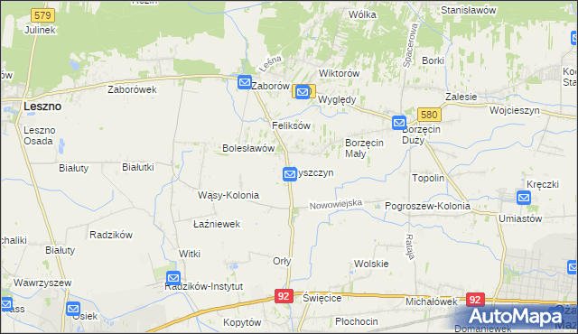 mapa Myszczyn, Myszczyn na mapie Targeo