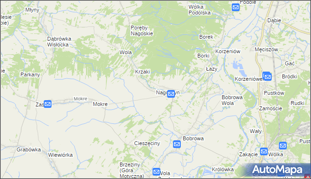 mapa Nagoszyn, Nagoszyn na mapie Targeo