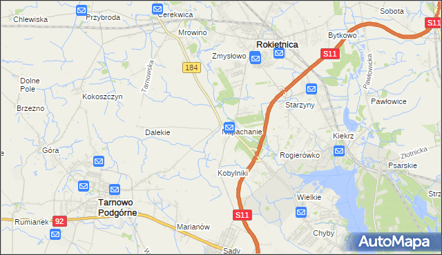 mapa Napachanie, Napachanie na mapie Targeo