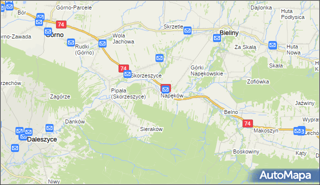 mapa Napęków, Napęków na mapie Targeo