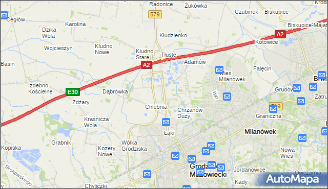 mapa Natolin gmina Grodzisk Mazowiecki, Natolin gmina Grodzisk Mazowiecki na mapie Targeo